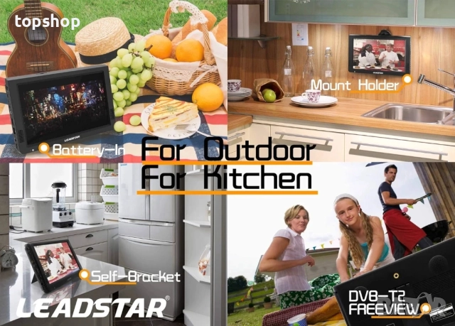 ЧИСТО НОВ, ТЕСТВАН D10 LEADSTAR, преносим телевизор DVB-T2 DVB-T TFT HD, USB и TF карта, USB плейър, снимка 3 - Телевизори - 51636365