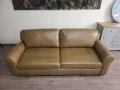 Светло кафяв кожен диван четворка, снимка 12