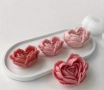 3D голяма роза сърце силиконов молд форма свещи гипс сапун смола фондан шоколад , снимка 2