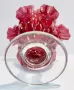 Бонбониера от ръчно издухано стъкло Cranberry glass., снимка 4