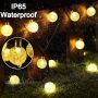 Garlocht Соларни градински светлини, водоустойчиви 7M 50LED кристални топки с 8 режима, топло бяло, снимка 5