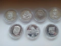 Лот от 7 различни български мат гланц сребърни монети , снимка 3