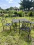 Градински комплект маса и столове от ковано желязо, снимка 8