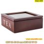 Кутия за чай с 9 отделения в цвят венге - КОД 4095, снимка 8