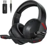 Безжични геймърски слушалки BINNUNE - 2.4GHz USB за PS5, PS4, PC, Mac | Bluetooth Gaming Headset - F, снимка 1