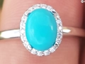 СРЕБЪРЕН ПРЪСТЕН С ТЮРКОАЗ (АРИЗОНА,САЩ), снимка 1