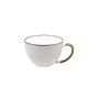 Чаша за кафе и чай, на ромбове, керамика, бяла, 310мл