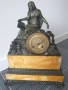 Франция 1800-те/40см-8кг стар френски каминен часовник/бронзова фигура с мрамор, снимка 1