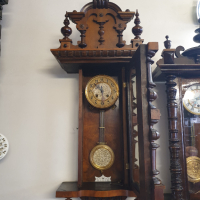 Немски античен стенен часовник Gustav Becker от 1900г. Напълно автентичен. Месингов циферблат. В пер, снимка 8 - Стенни часовници - 44026891