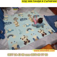 Двулицево детско килимче за игра - сърнички и панди от мека XPE пяна - КОД 3886 ПАНДИ И СЪРНИЧКИ, снимка 7 - Други - 45453003