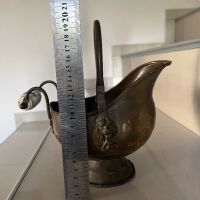 Винтидж съд с керамична дръжка ( метал месинг бронз мед), снимка 9 - Антикварни и старинни предмети - 45285185
