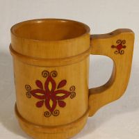Руска дървена чаша халба, снимка 1 - Декорация за дома - 45241508