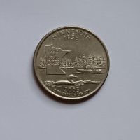 1/4 долар САЩ СЕРИЯТА С ЩАТИТЕ - Минесота 25 цента Америка 2005 Монета от САЩ , снимка 4 - Нумизматика и бонистика - 45103324