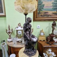Прекрасна голяма антикварна холандска фигурална настолна лампа , снимка 2 - Антикварни и старинни предмети - 45218899