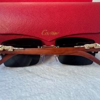 Cartier висок клас слънчеви очила Мъжки Дамски слънчеви с дървени дръжки, снимка 16 - Слънчеви и диоптрични очила - 45584792