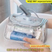 Несесер за тоалетни принадлежности от прозрачен PVC материал - КОД 3981 хоризонтален, снимка 6 - Други - 45467308