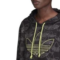 Adidas M-Черен суичър със сребристи щампи и неоново бродирано лого, снимка 6 - Суичъри - 45834859