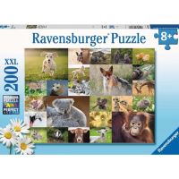 Пъзел Ravensburger 200 ел. XXL - Сладки бебета животни, снимка 1 - Игри и пъзели - 45619138