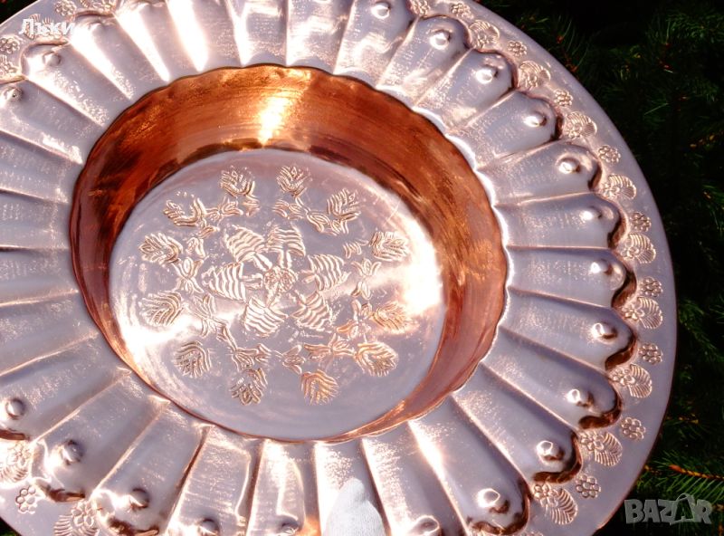 Меден мангал,ръчно кован от чиста червена мед 31 см. , снимка 1