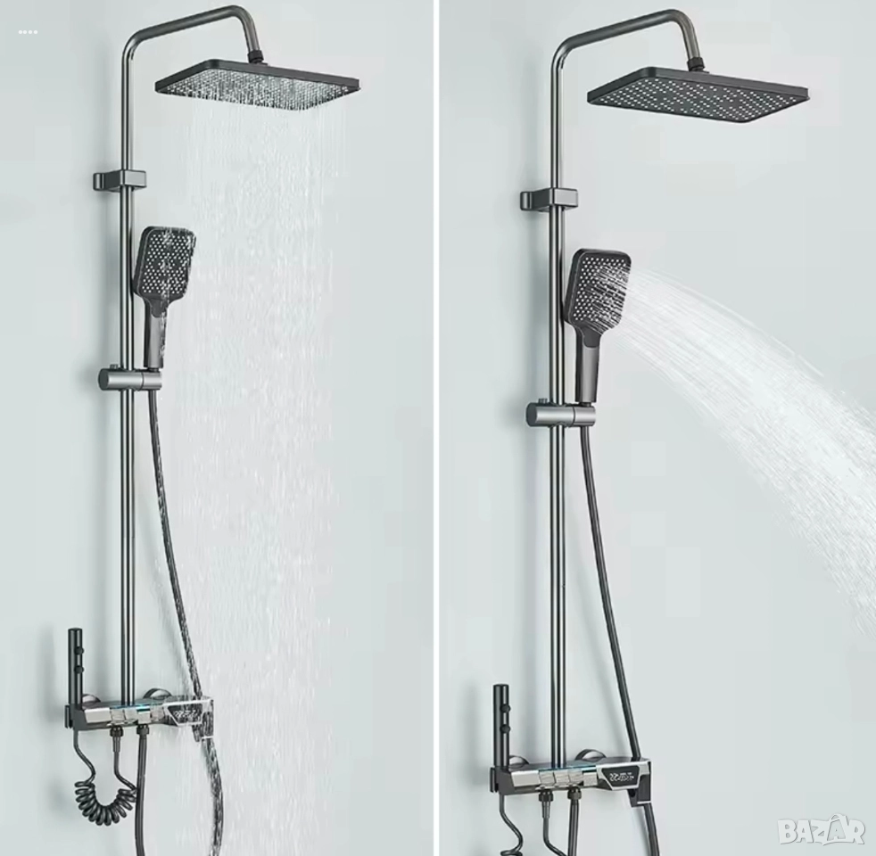 Душ колона, душ система, саморегулиране на термостат, LED, стенен монт, снимка 1