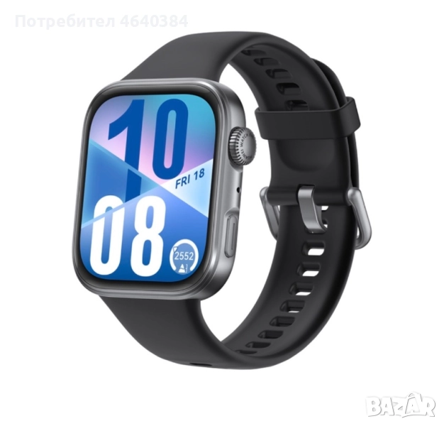 Смарт часовник HUAWEI WATCH FIT 4 SYA-B19 BLACK Black Fluoroelastomer Strap 43 MM, GPS, ПУЛСОМЕР, SP, снимка 1