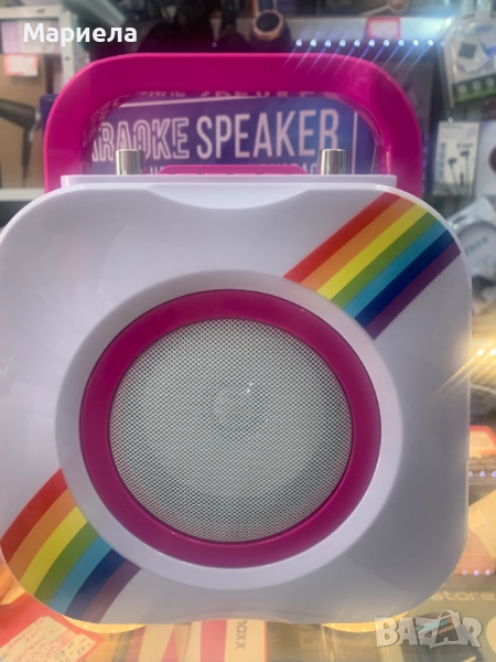 Розова караоке тонколона / 8W / 2 Микрофона и LED, снимка 1