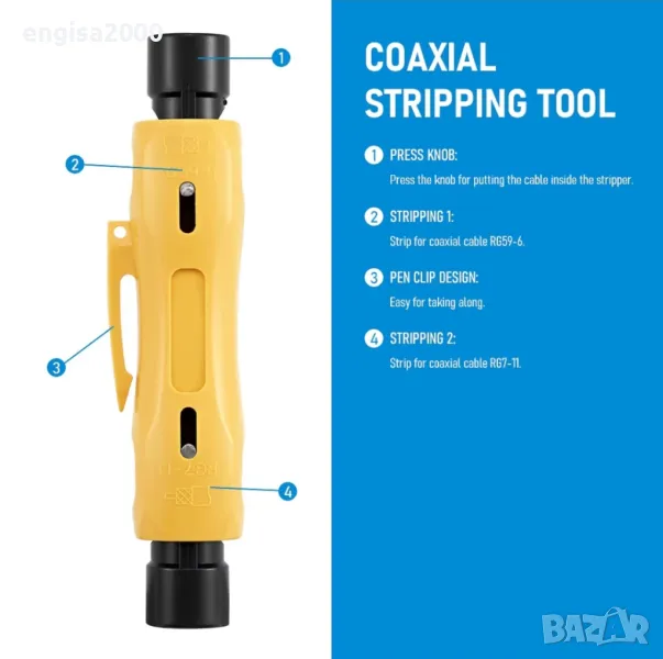 Инструмент за заголване на коаксиален кабел, снимка 1