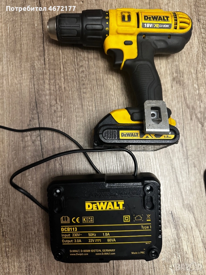 Продавам акумулаторен винтоверт DeWALT DCD776, снимка 1