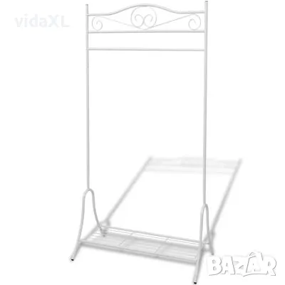 vidaXL щендер за дрехи, бял, стомана（SKU:242999）, снимка 1