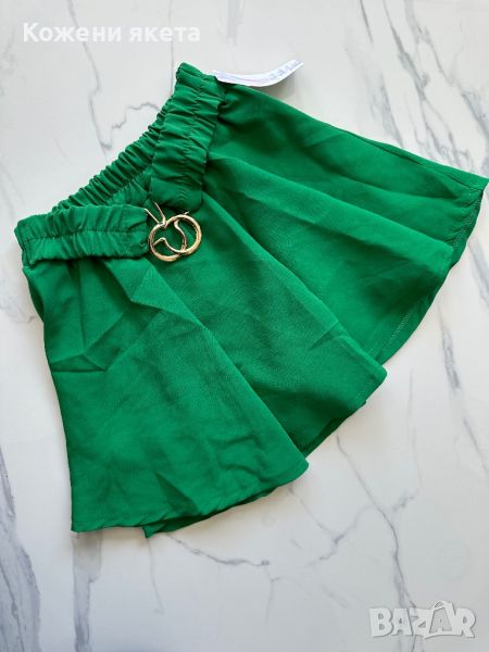 Зелена пола панталон с колан , снимка 1