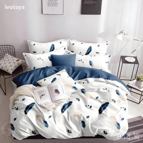 Двулицево спално бельо с два горни плика, 7 части - Код WS18374, снимка 1