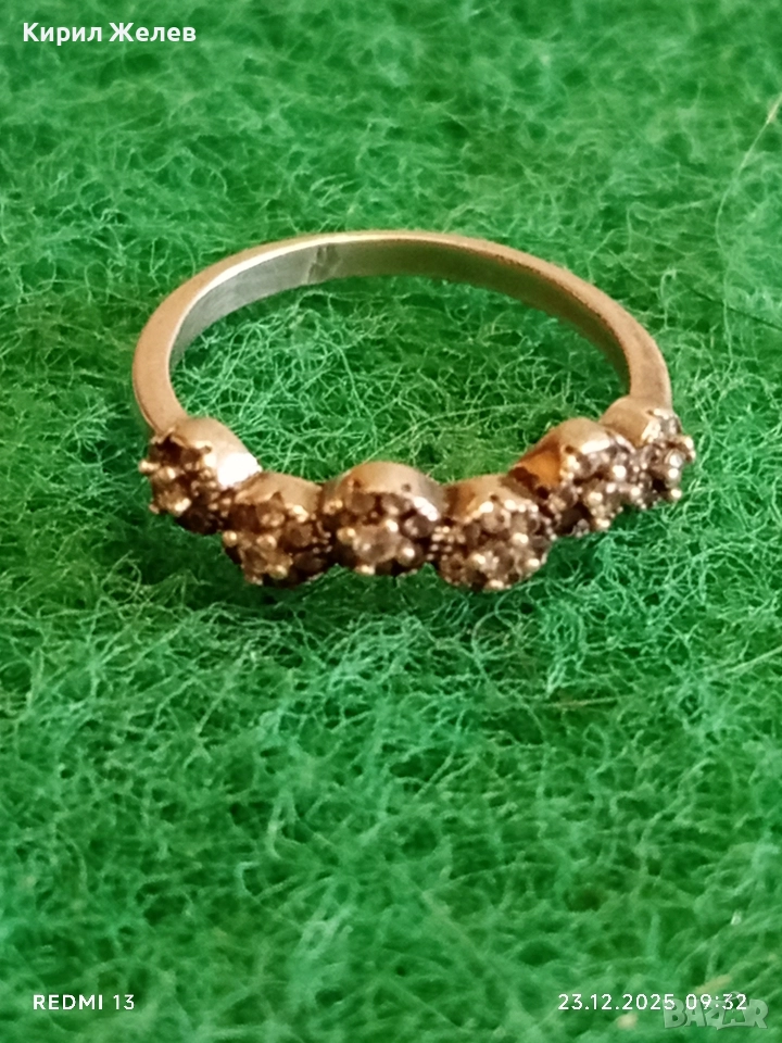 Уникален сребърен пръстен с юврлирно фасетиран МАРКЕЗИТ майсторска изработка 36533, снимка 1