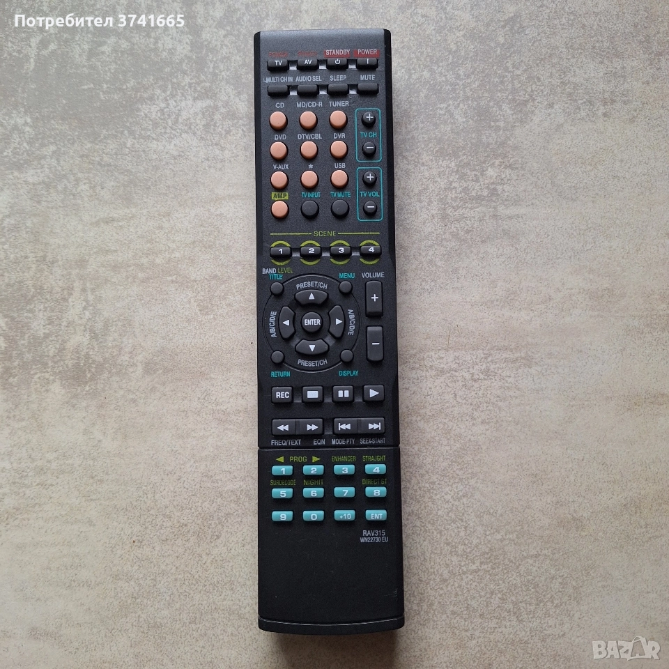 Дистанционно за AV Receiver YAMAHA RAV315, снимка 1