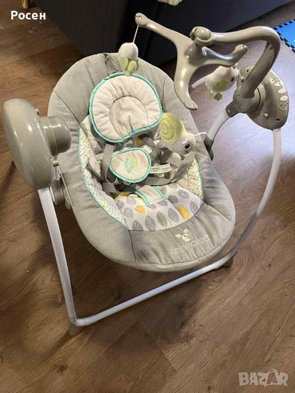 CANGAROO Електрическа люлка BABY SWING СИВ, снимка 1