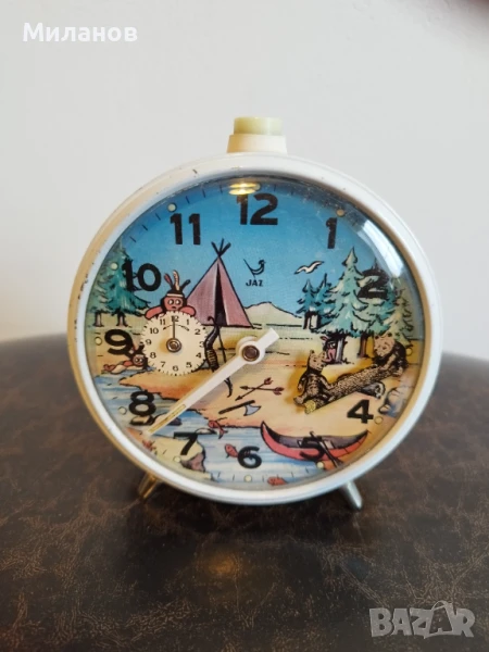 Стар механичен будилник, настолен часовник, снимка 1