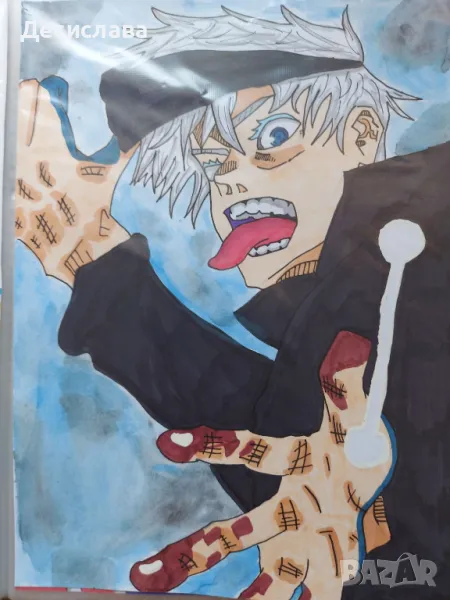 Рисунка аниме Джуджуцу кайсен Годжо Gojo Jujutsu kaisen anime, снимка 1