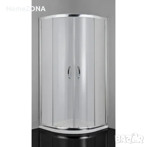 Овална душ кабина ROUND 2, 80х80х190 см, мат стъкло, хром, снимка 1