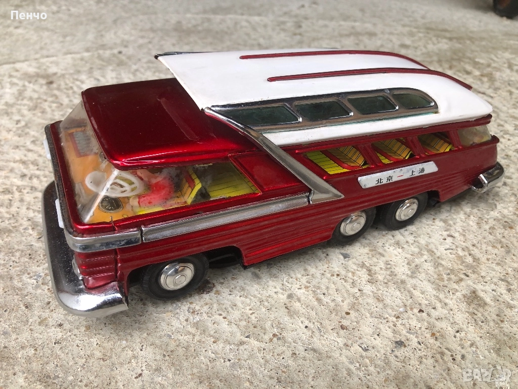 стара ламаринена китайска играчка АВТОБУС - СОЦ, снимка 1