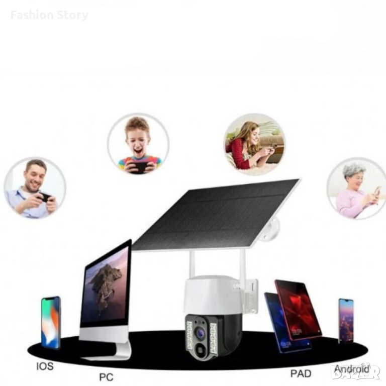 WiFi соларна камера 4G SIM карта, 8MP V380 VC3-4G, снимка 1