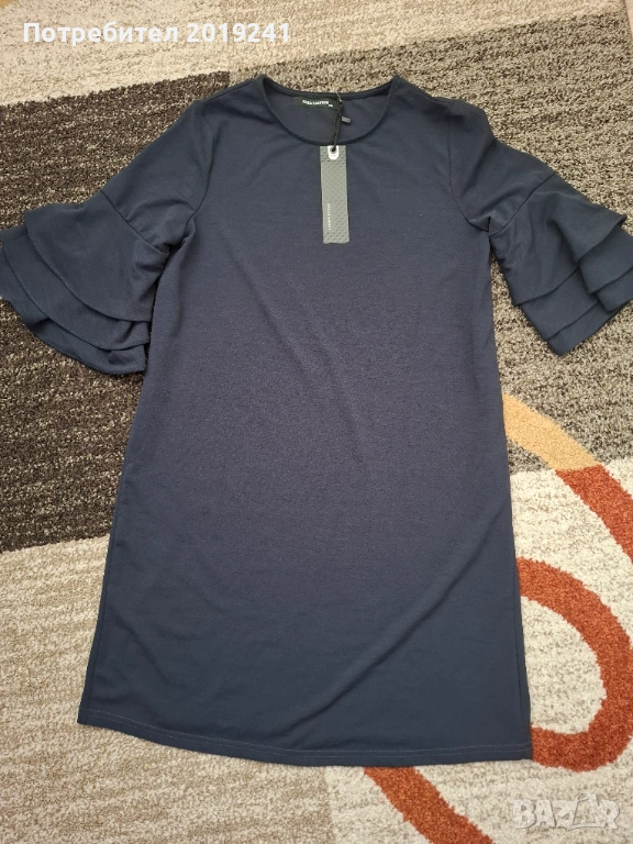 Тъмно синя ефектна рокля , снимка 1