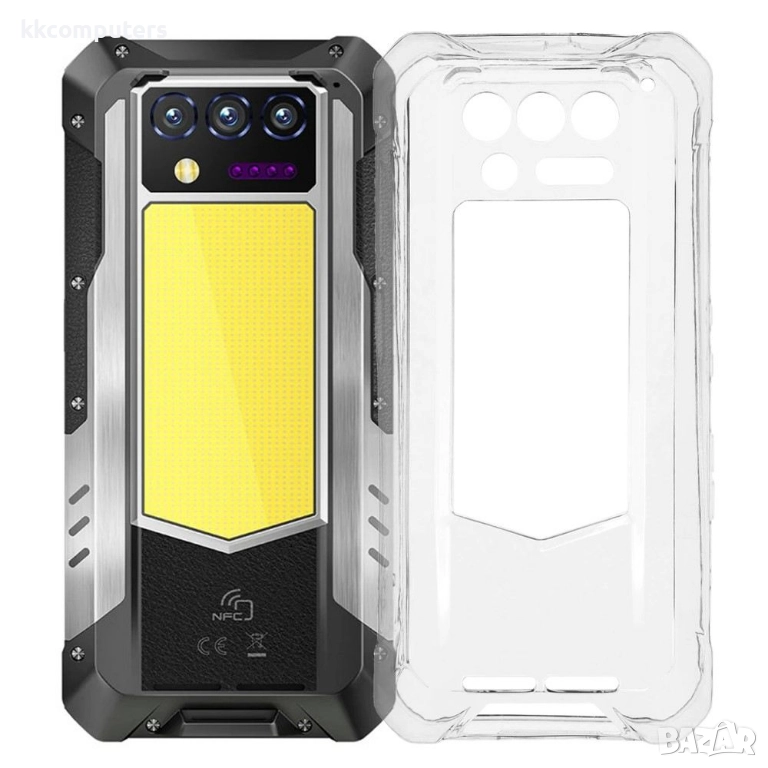 Калъф с протектор за Oukitel WP100 Titan – мек TPU удароустойчив калъф, прозрачен или черен, снимка 1