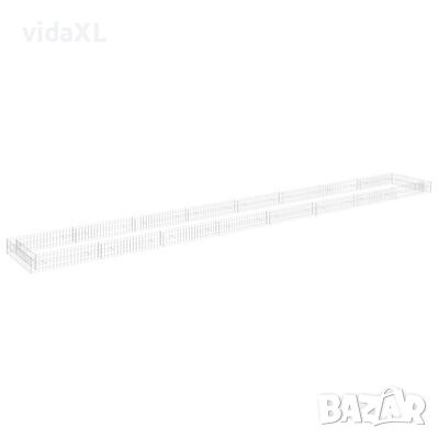 vidaXL Габион повдигната леха, поцинкована стомана, 800x100x20 см, снимка 1