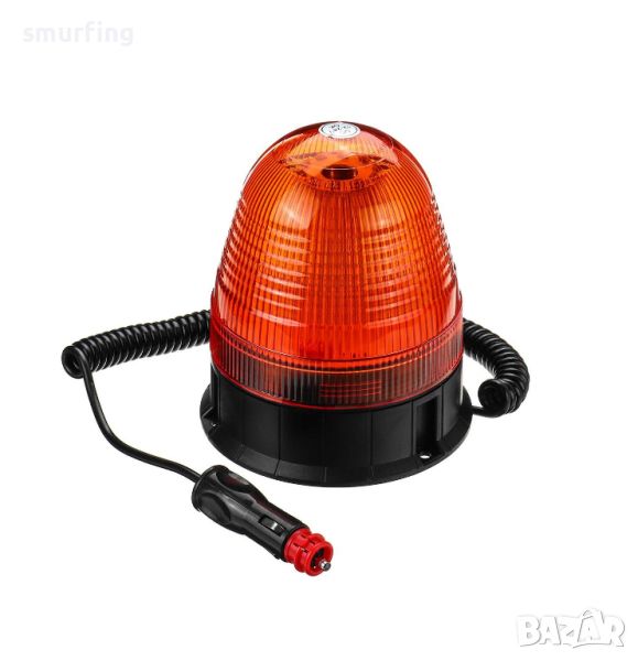 LED ЛЕД Аварийна/сигнална лампа Маяк буркан 12 / 24V – 80 Диода , снимка 1