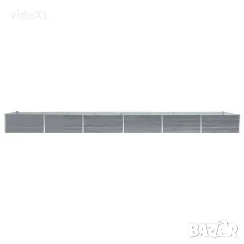 vidaXL Градинска висока леха поцинкована стомана 600x80x45 см сива(SKU:47072), снимка 2 - Други - 48569148