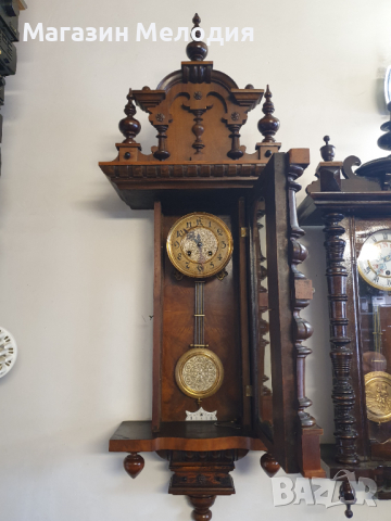 Немски античен стенен часовник Gustav Becker от 1900г. Напълно автентичен. Месингов циферблат. В пер, снимка 8 - Стенни часовници - 44026891