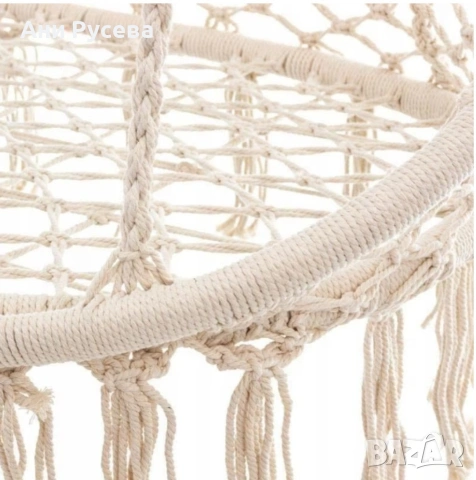 Двойна бежова градинска люлка за двама с възглавници, снимка 6 - Градински мебели, декорация  - 53518816