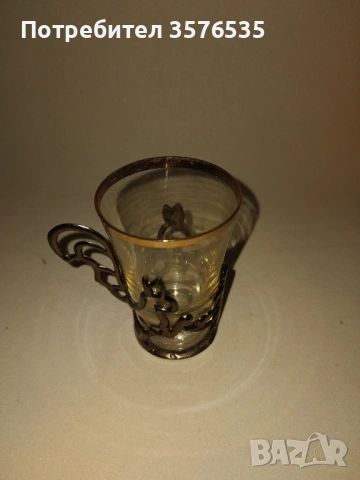  Ретро руски сервиз за ракия/ликьор - 6 бр. чаши с метални поставки (СССР) , снимка 2 - Чаши - 53661813