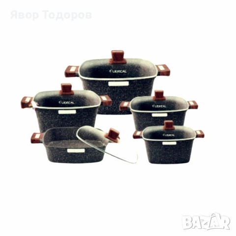 Гранитен комплект касероли от 10 части за кулинарни шедьоври Lexical – IMPERIAL FORGE SERIES, снимка 2 - Съдове за готвене - 53753285
