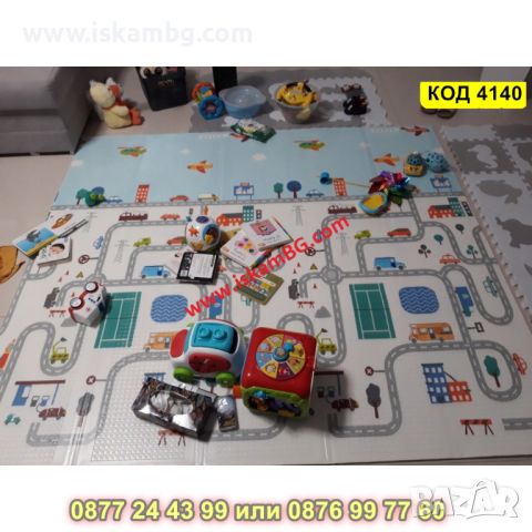 Сгъваемо детско килимче за игра, топлоизолиращо 180x200x1cm - модел Горски рай + Трафик - КОД 4140, снимка 4 - Други - 45509618