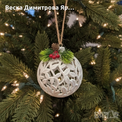 Коледни играчки за елха „Winter White Elegance“ – луксозни висящи декорации , снимка 8 - Декорация за дома - 52057834